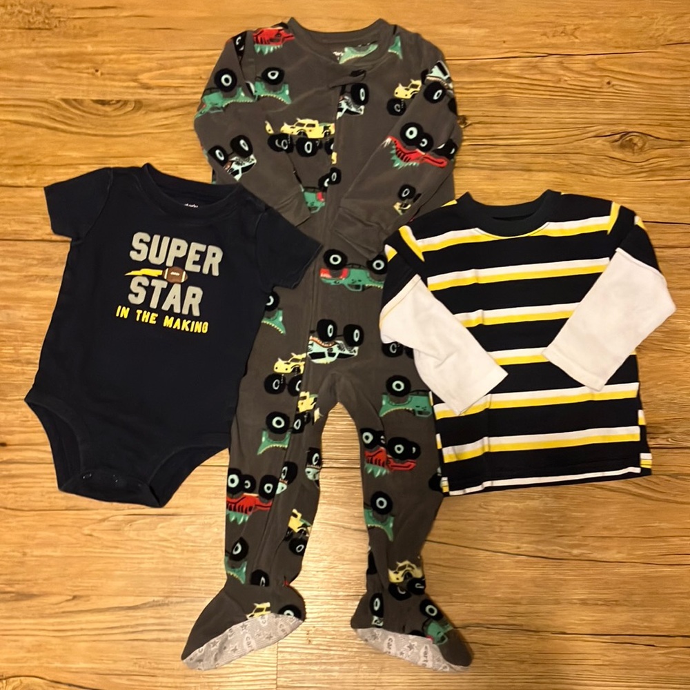 Boys size 24 months, top, onesie, and sleeper